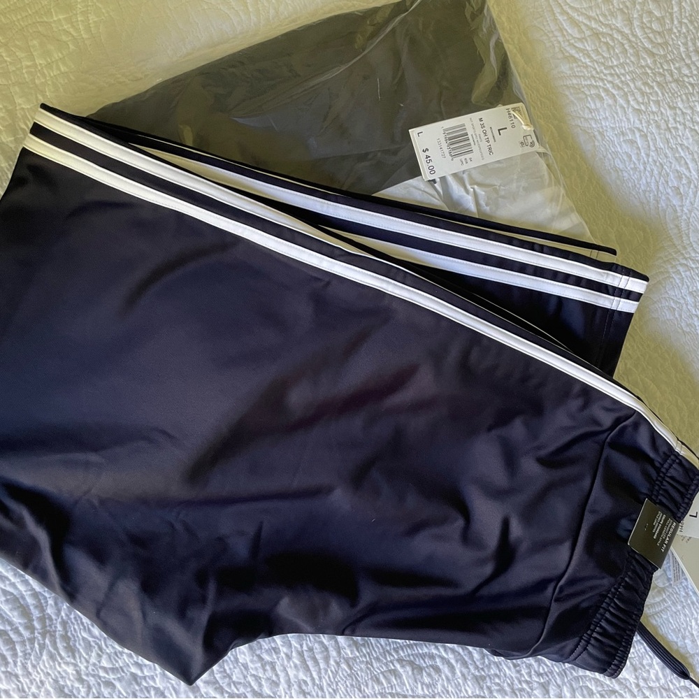NWT 2 pair of Men’s ADIDAS sport pants - L - nvy & blk